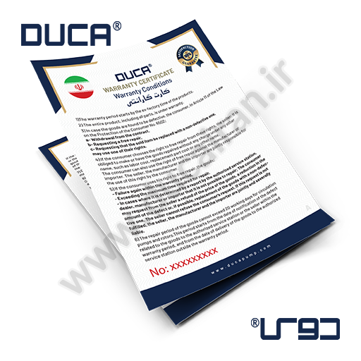 برگ گارانتی پمپ پکیج DUCA دوکا 15/5 جایگزین ویلو Wilo